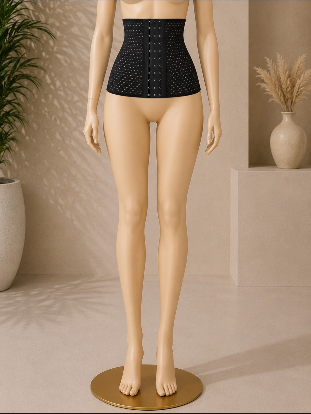Black Hook-and-Eye Waist Trainer Corset
